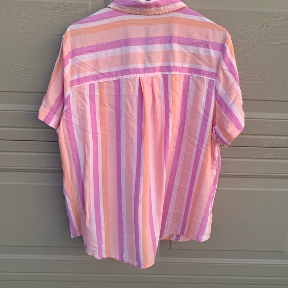 terra & sky 🌷 1X size women short sleeve blouse - Picture 5 of 6